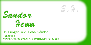 sandor hemm business card